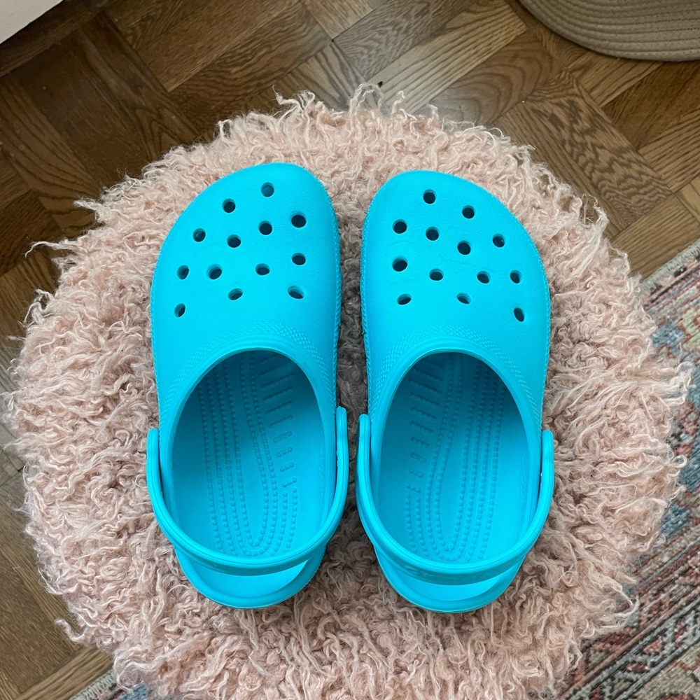 Teal Crocs